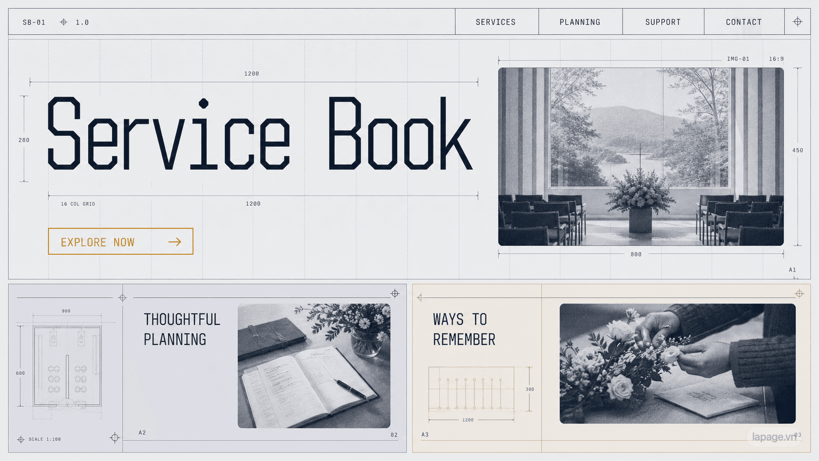 Preview of the related Service Book website direction
