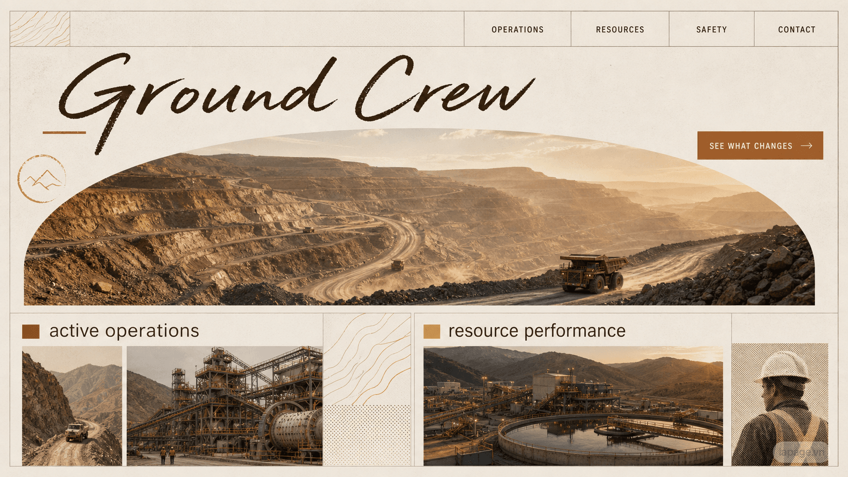 Bản xem trước đầy đủ định hướng website Ground Crew