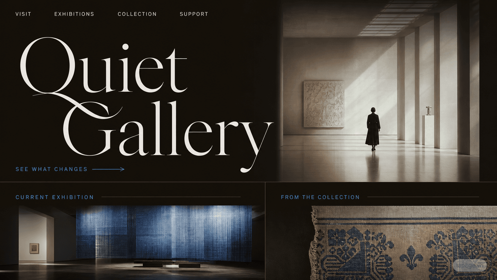 Full preview of the Quiet Gallery website direction