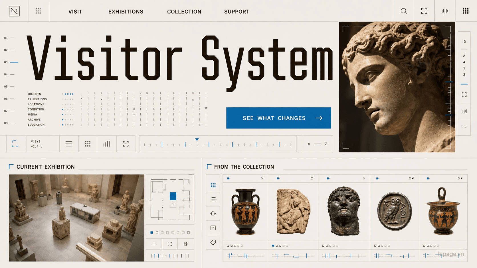 Full preview of the Visitor System website direction