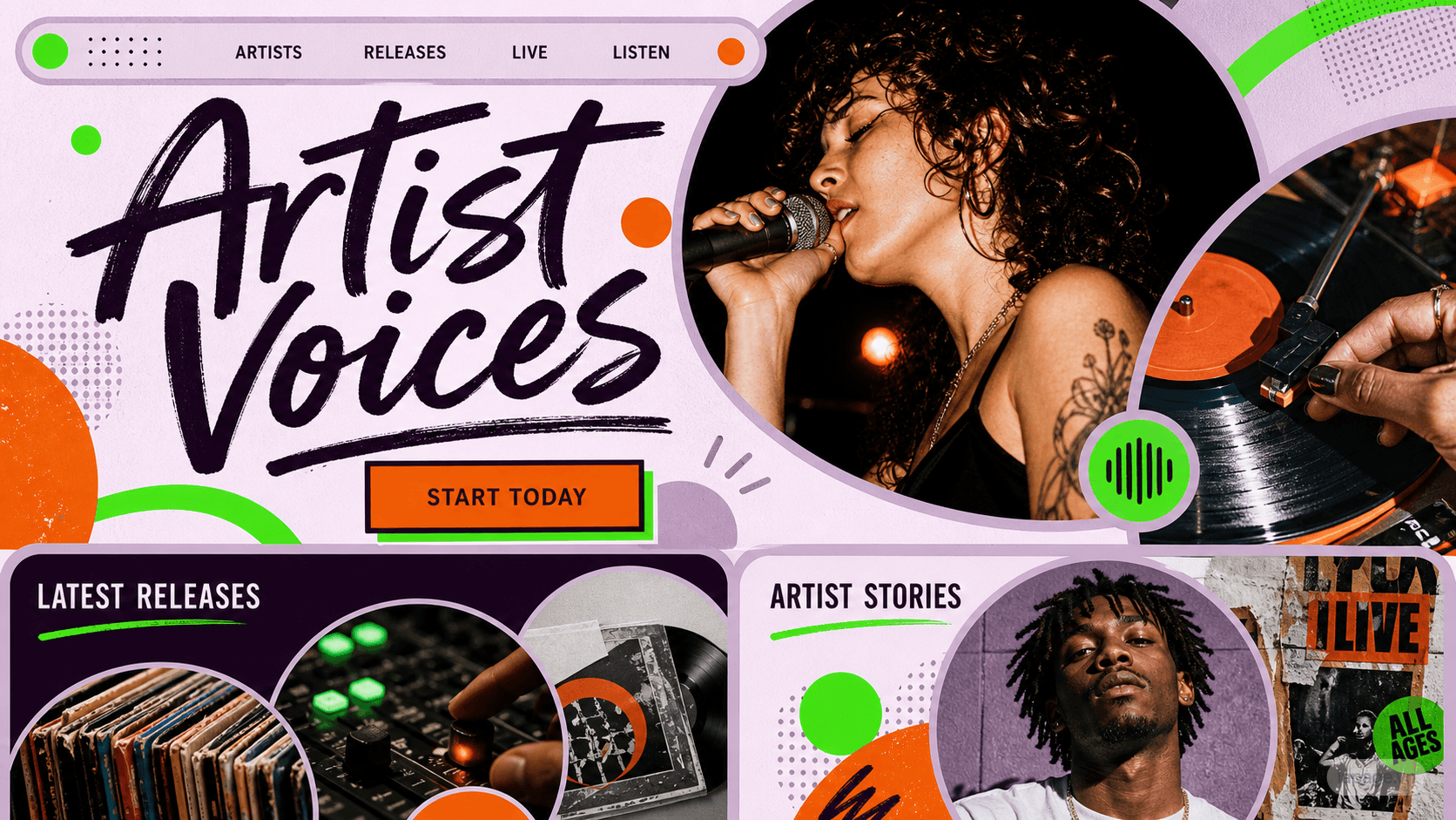 Preview of the related Artist Voices website direction