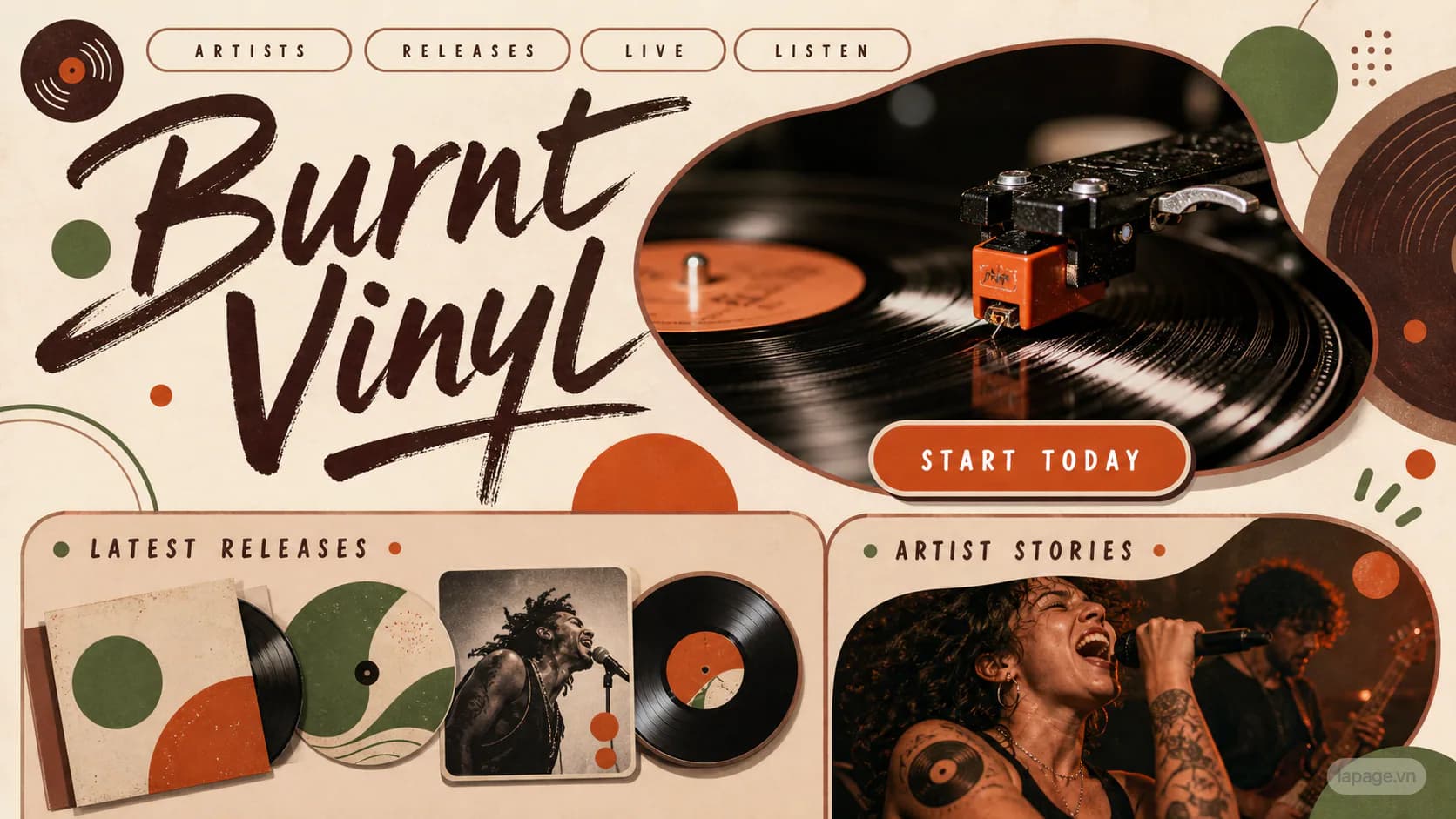 Bản xem trước định hướng website liên quan Burnt Vinyl