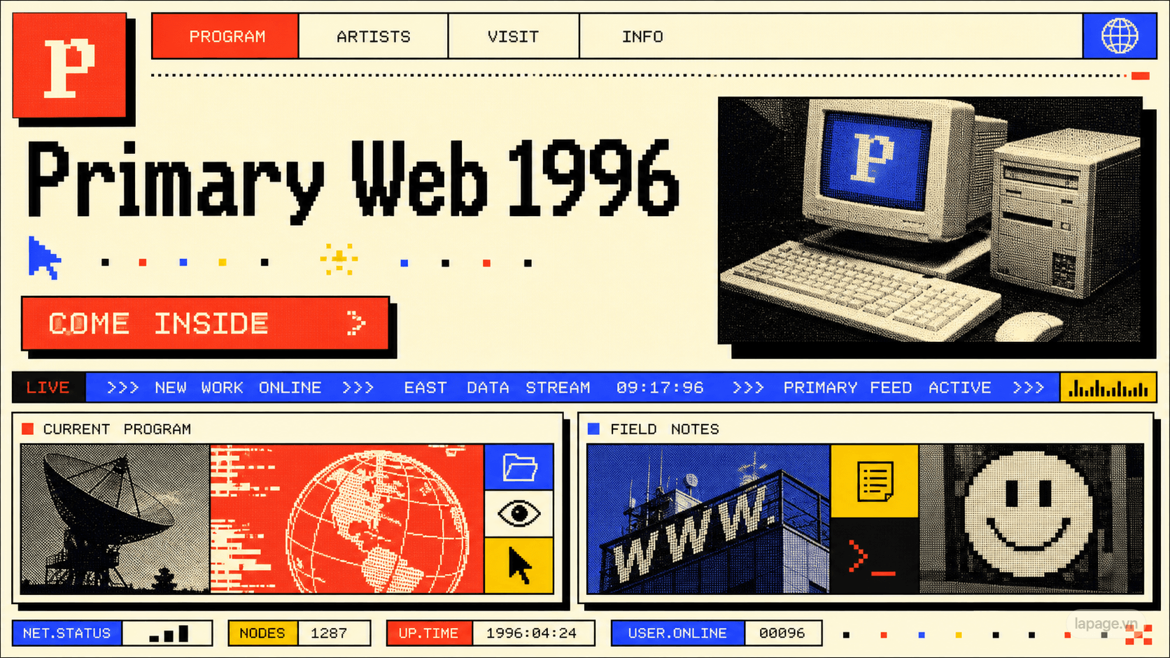 Bản xem trước đầy đủ định hướng website Primary Web 1996