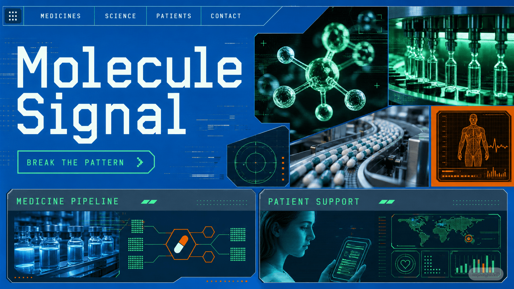 Full preview of the Molecule Signal website direction