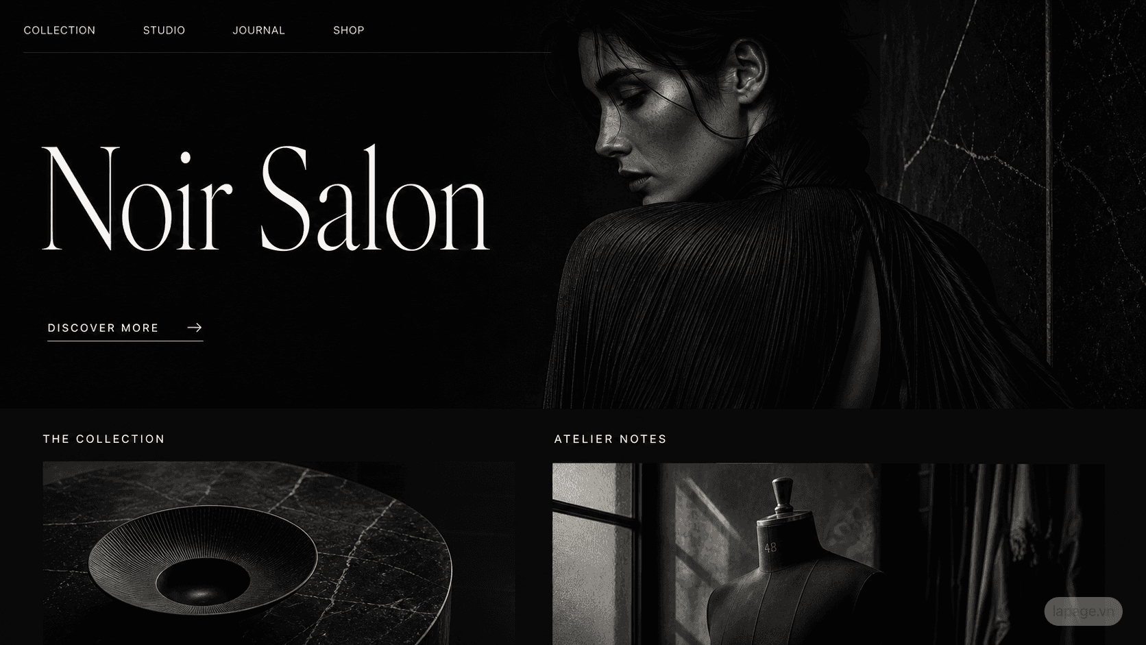 Preview of the related Noir Salon website direction