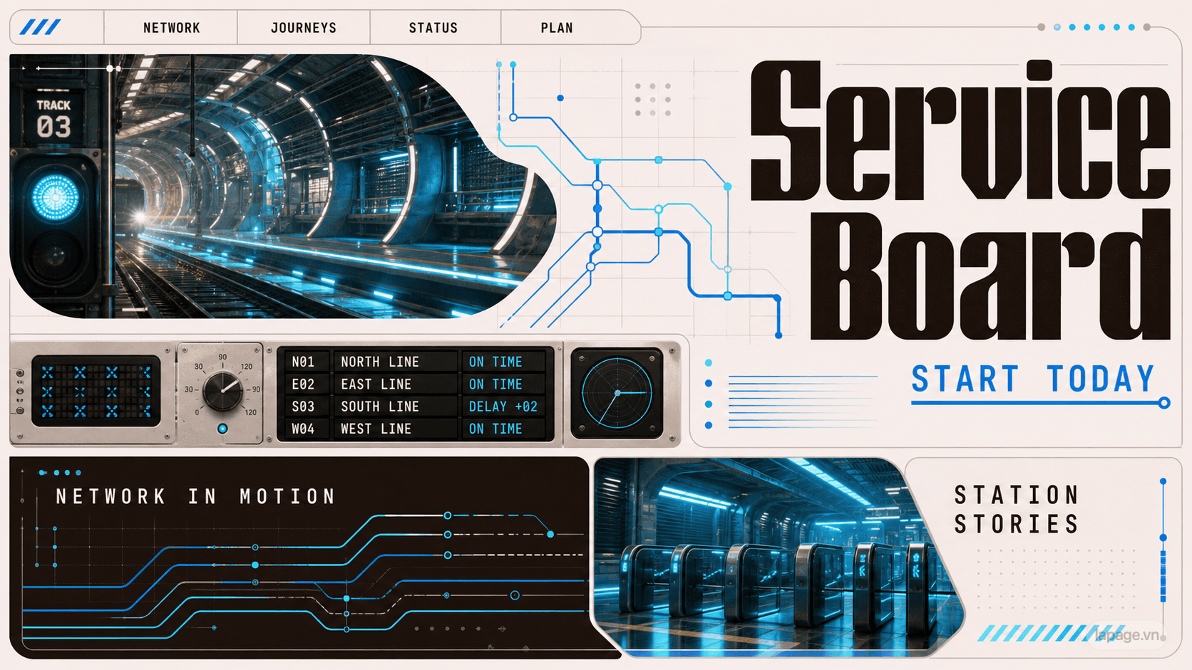 Preview of the related Service Board website direction