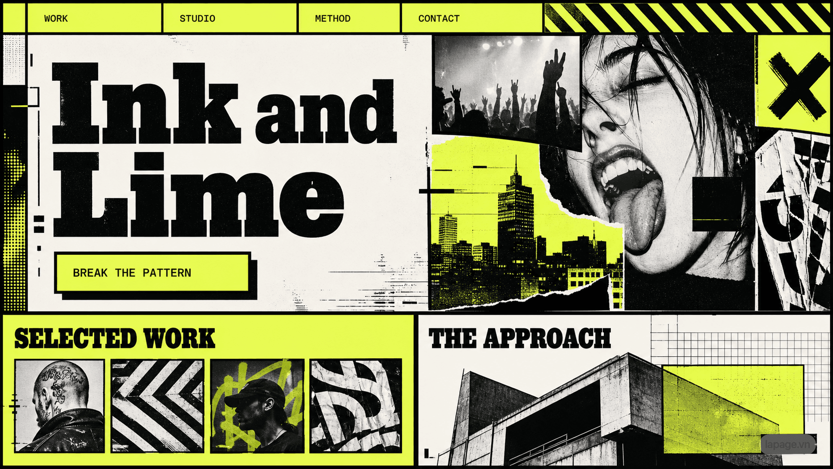 Full preview of the Ink and Lime website direction