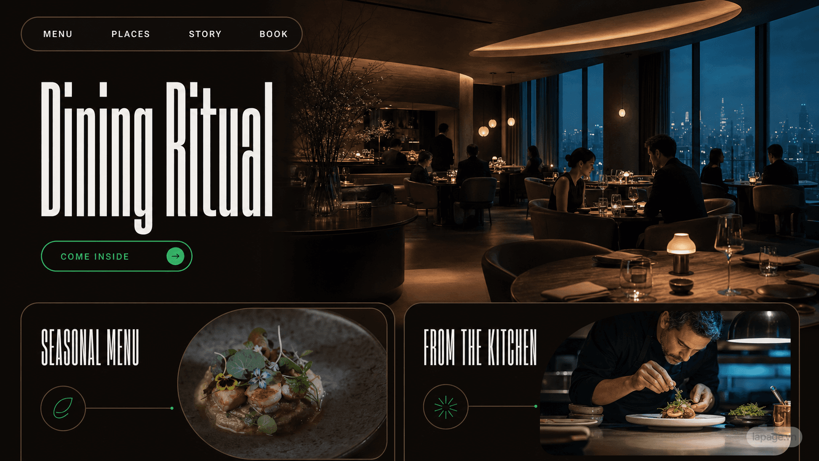 Full preview of the Dining Ritual website direction