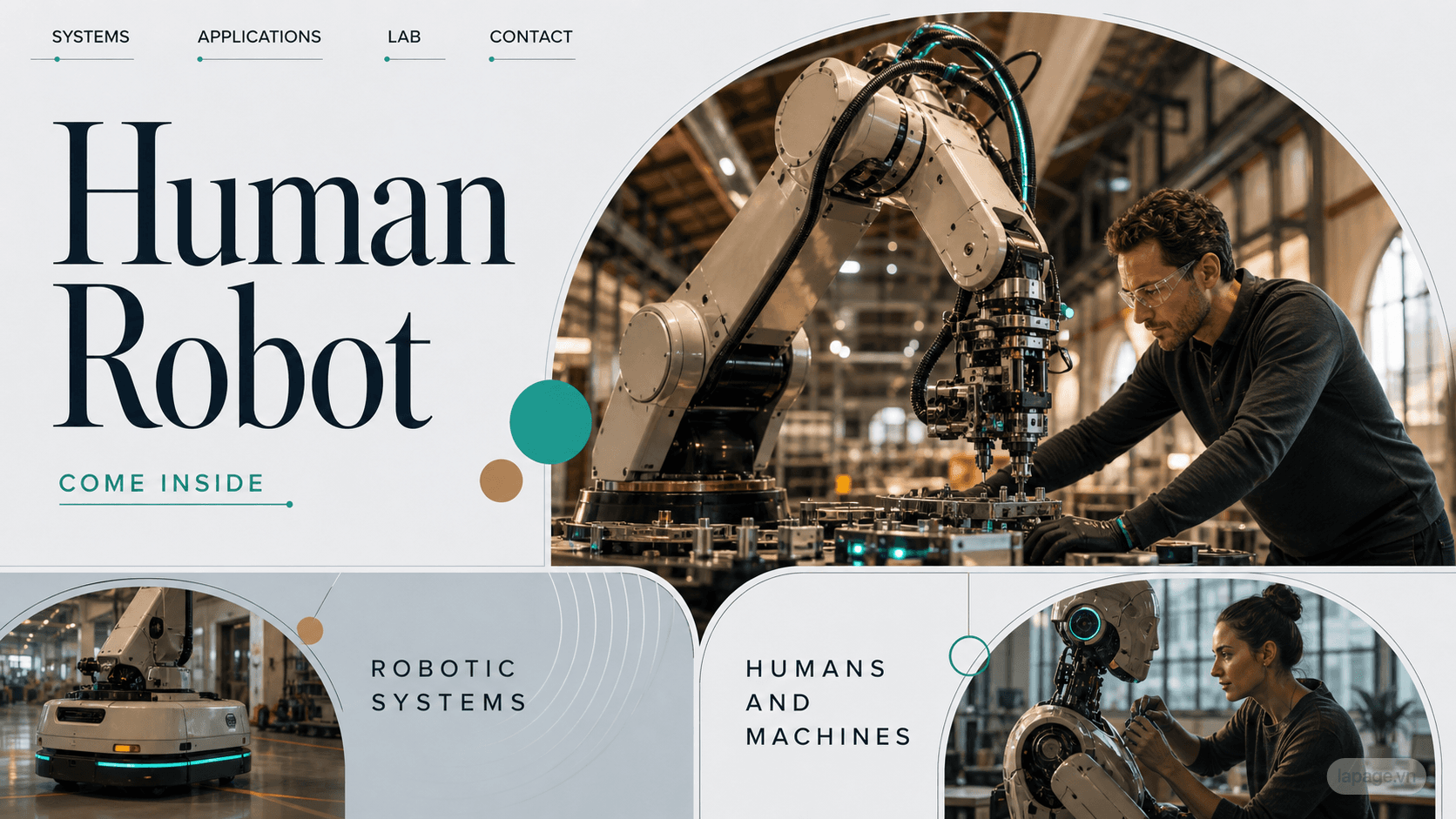 Full preview of the Human Robot website direction