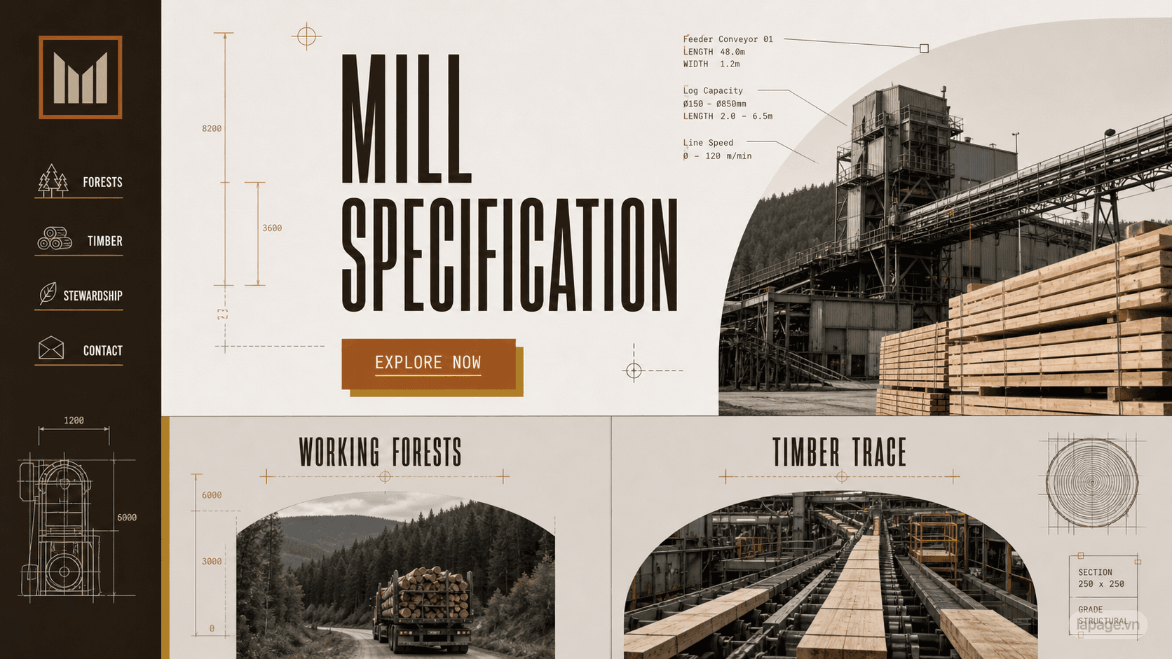 Full preview of the Mill Specification website direction