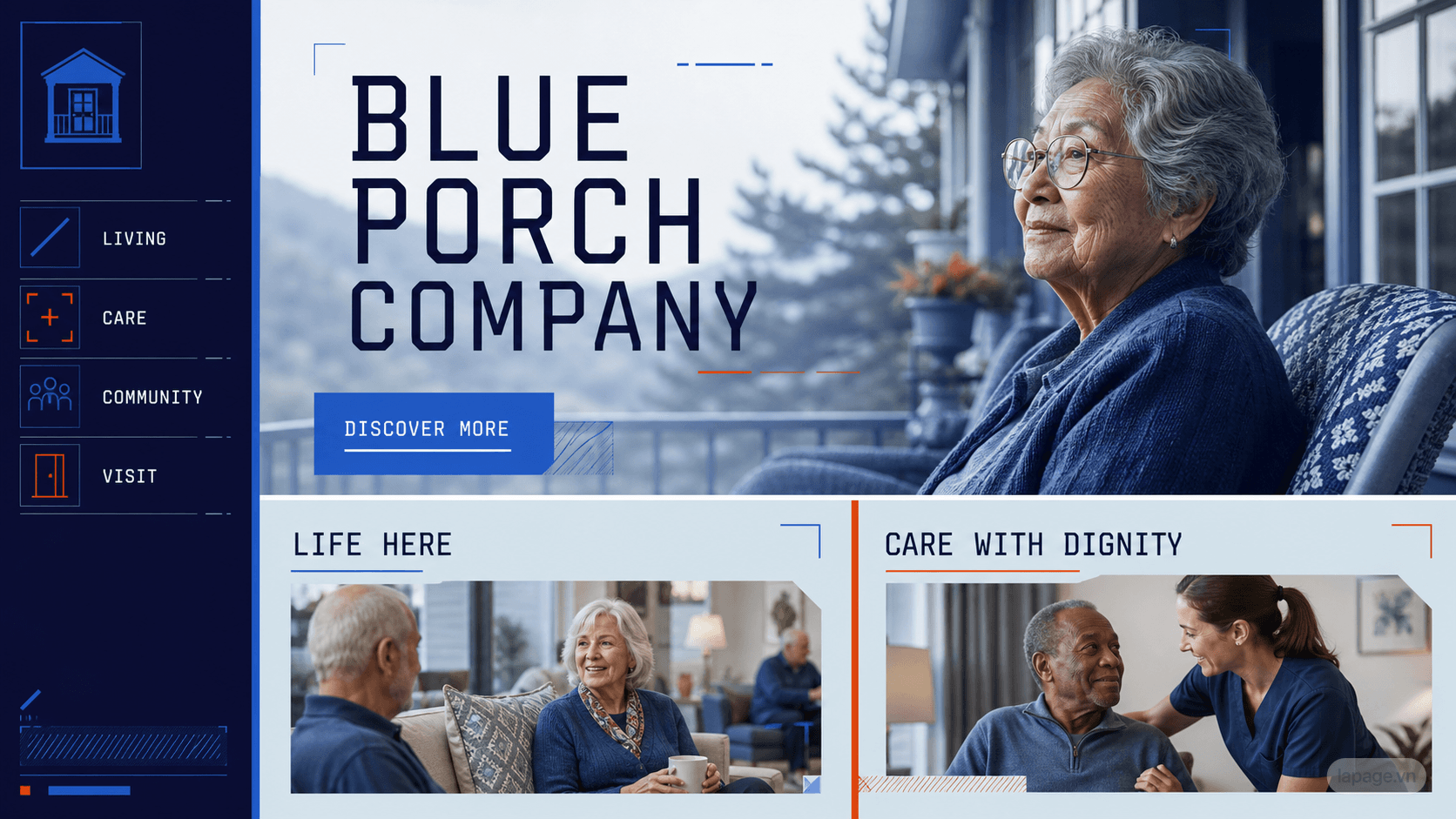 Preview of the related Blue Porch Company website direction