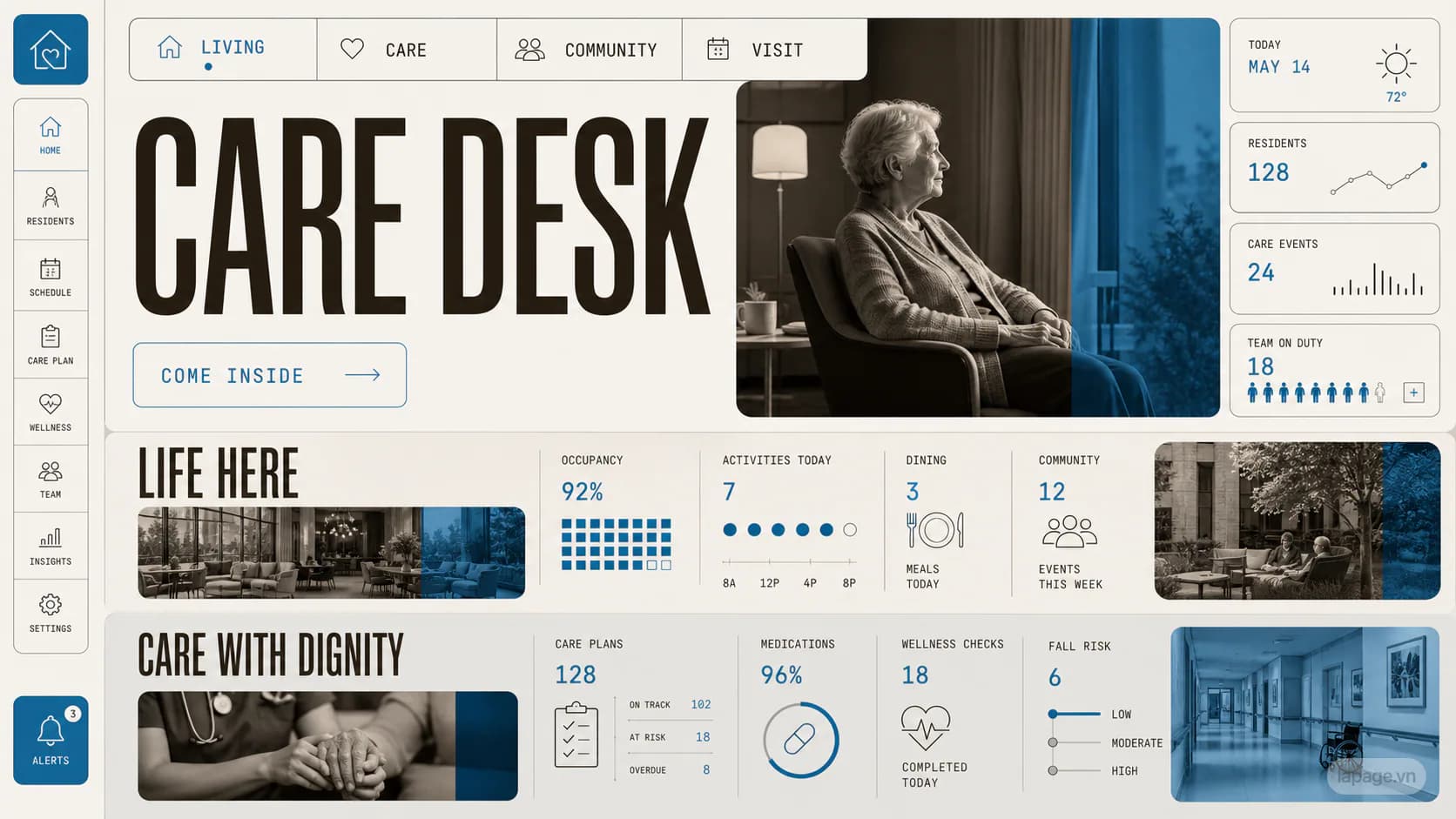 Preview of the related Care Desk website direction