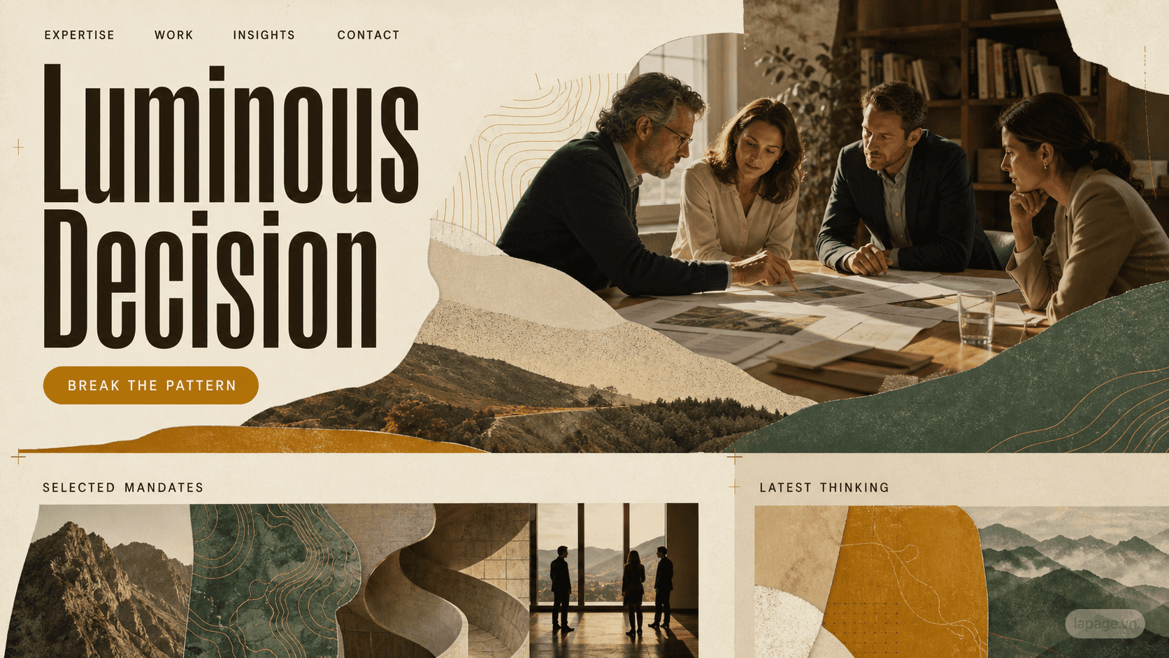 Full preview of the Luminous Decision website direction