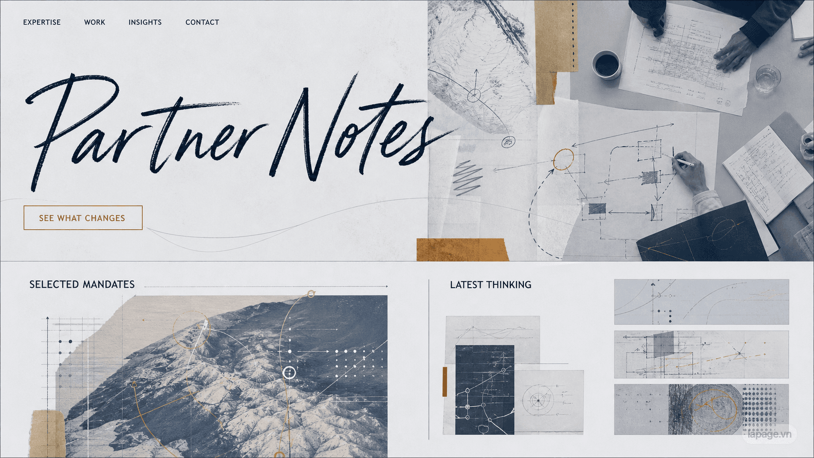 Full preview of the Partner Notes website direction