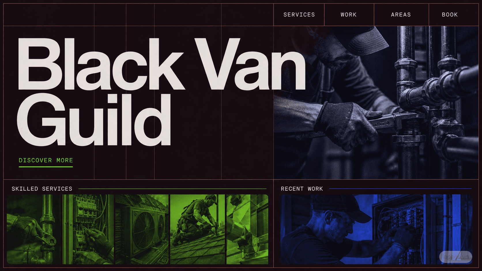Preview of the related Black Van Guild website direction