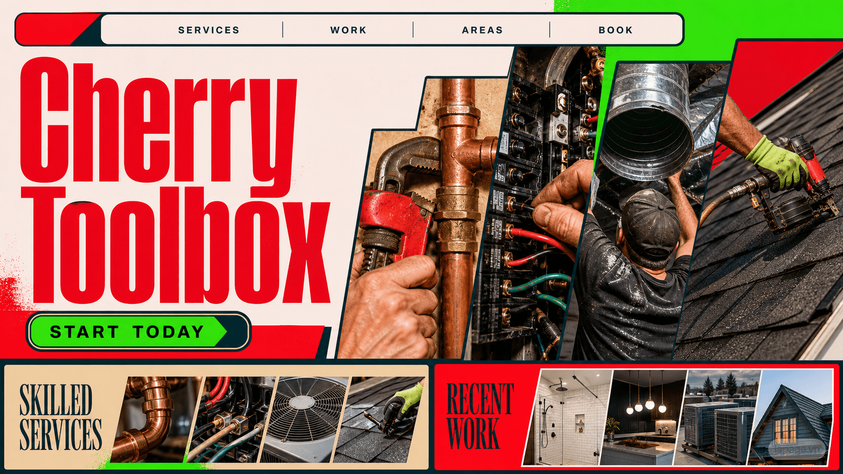 Full preview of the Cherry Toolbox website direction