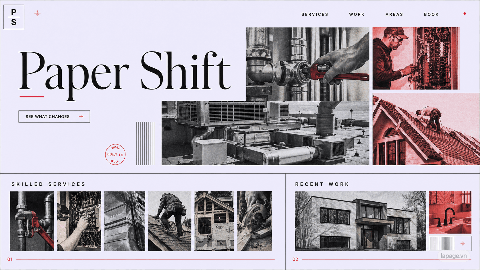 Full preview of the Paper Shift website direction