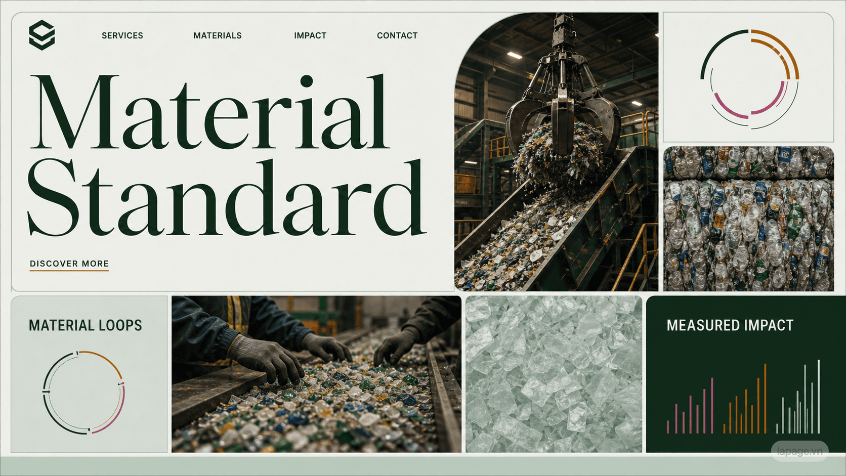 Full preview of the Material Standard website direction