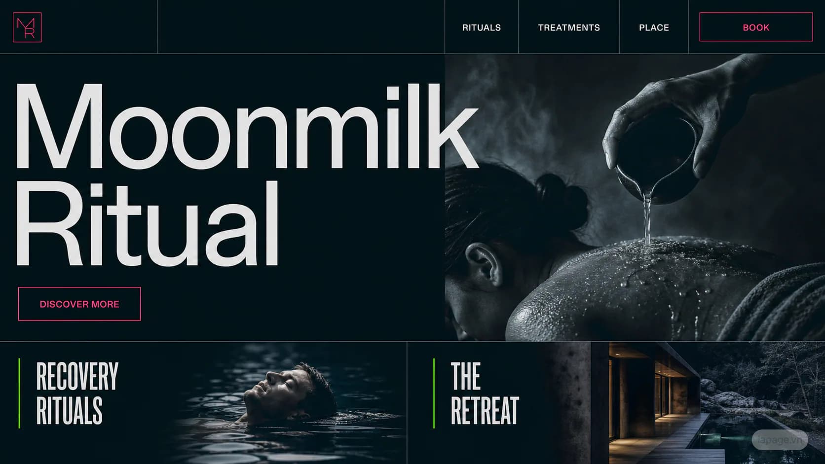 Preview of the related Moonmilk Ritual website direction