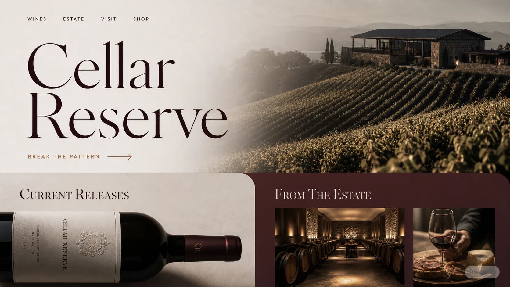 Preview of the related Cellar Reserve website direction