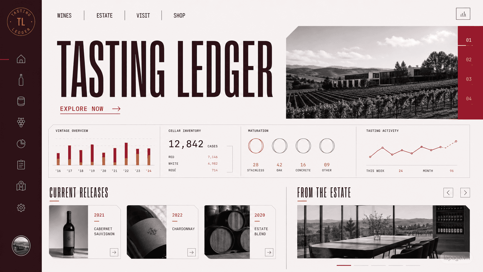 Preview of the related Tasting Ledger website direction