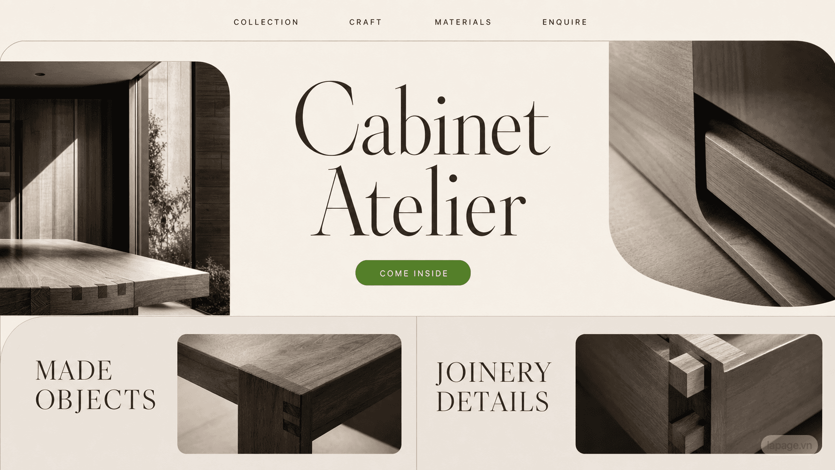 Preview of the related Cabinet Atelier website direction