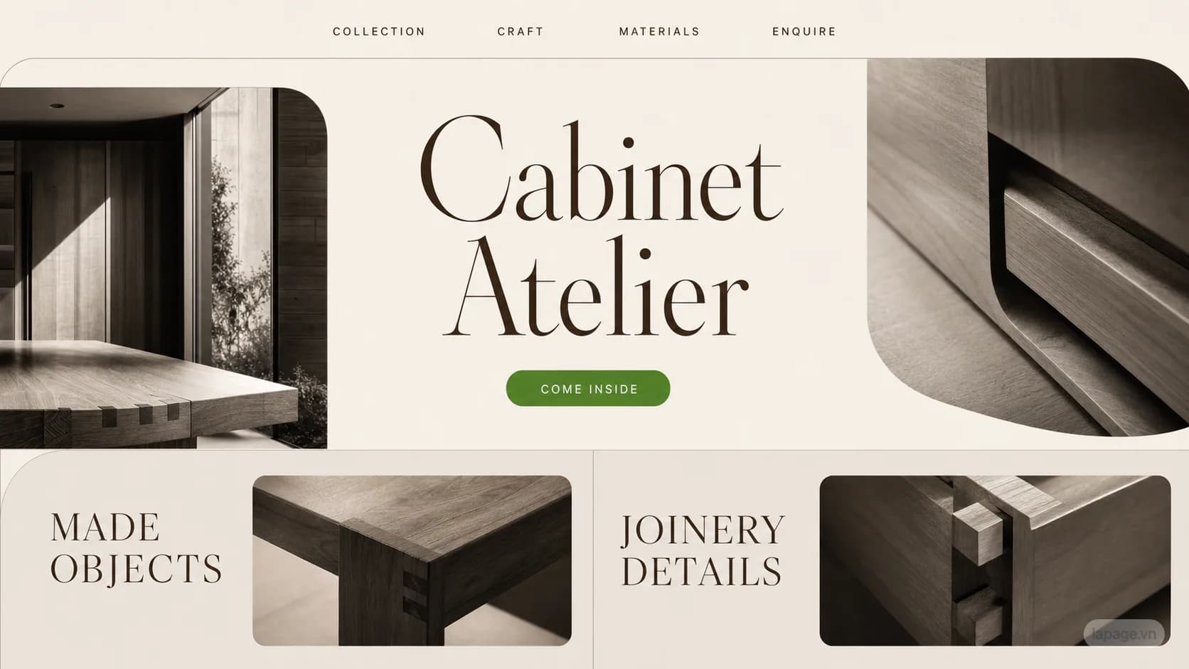 Preview of the related Cabinet Atelier website direction
