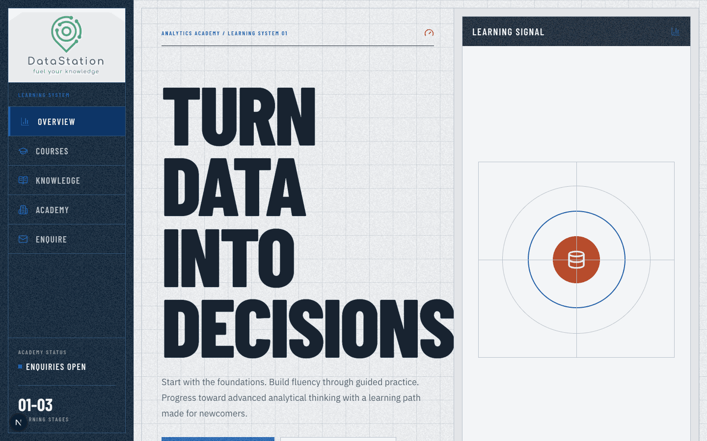 DataStation data analytics learning platform homepage
