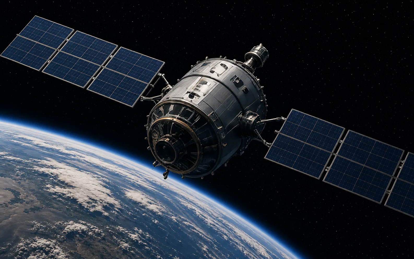 Earth observation satellite in orbit