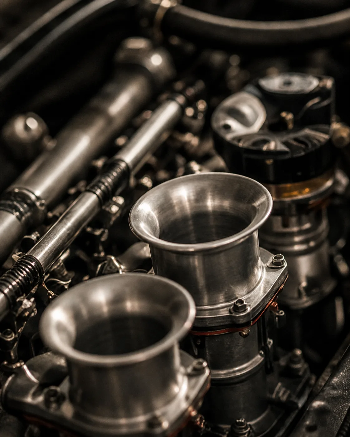 Close view of performance engine components