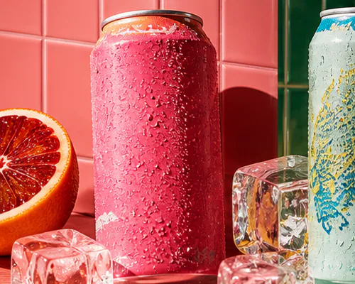 Pink blood orange sparkling drink