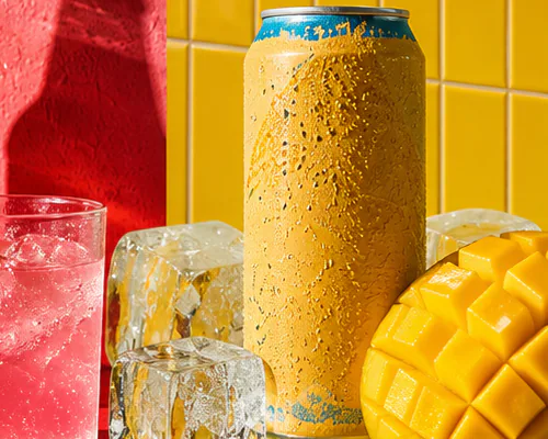 Golden mango sparkling drink