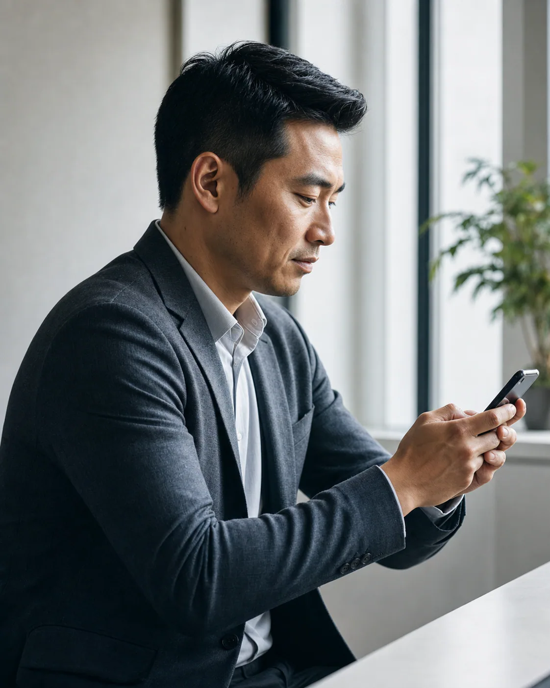 Customer checking a Northline account on a phone