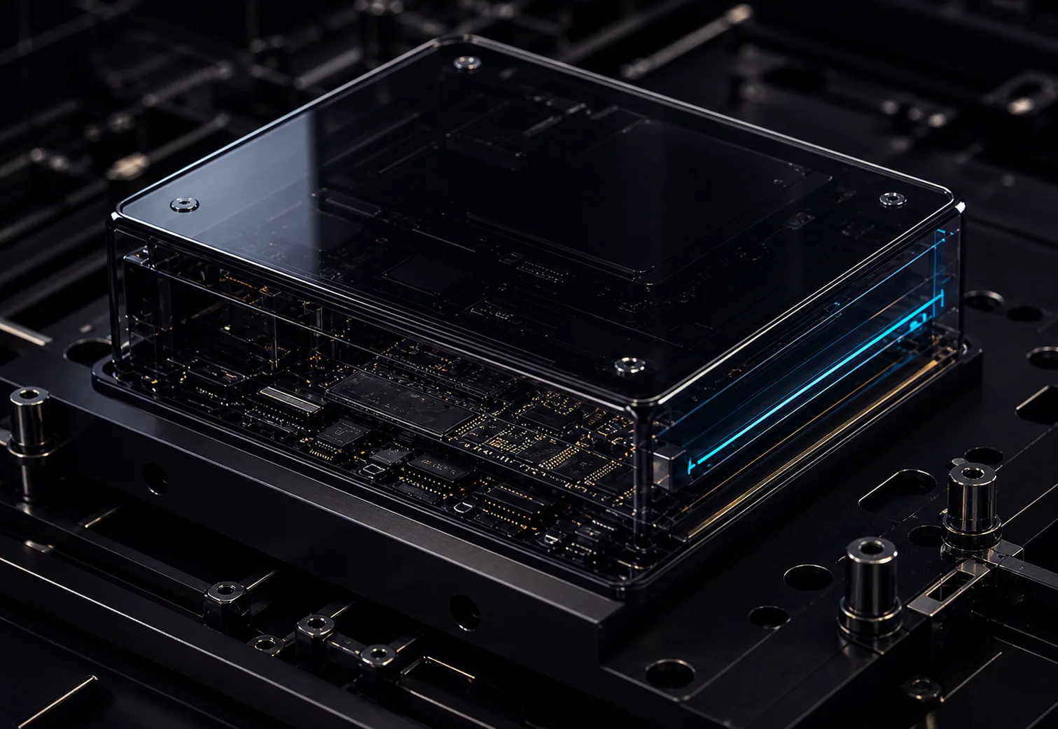Black glass device Studio in practice