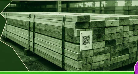 Bundled milled timber stacked in the yard