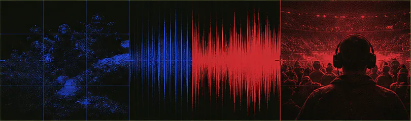 Player community shown as a field of blue and red signals