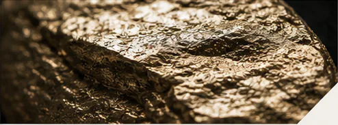 Raw precious metal with a tactile surface