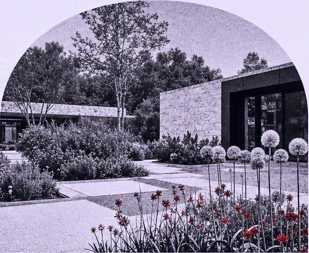 Modern garden and architectural planting