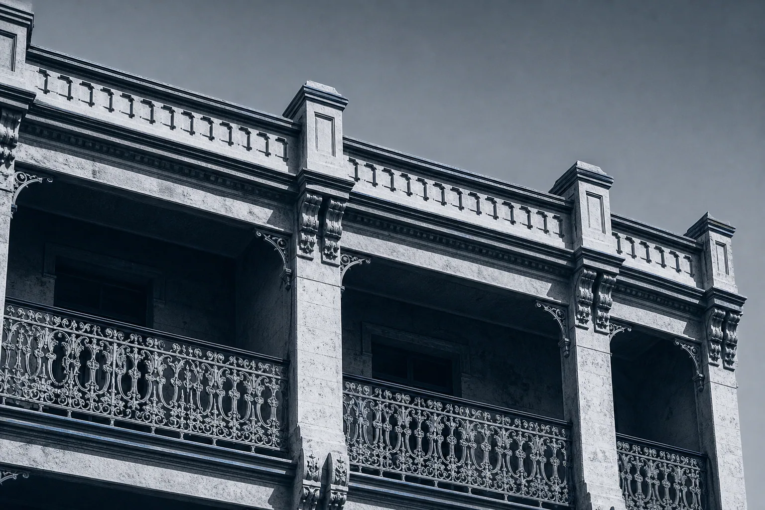 Stone courthouse facade