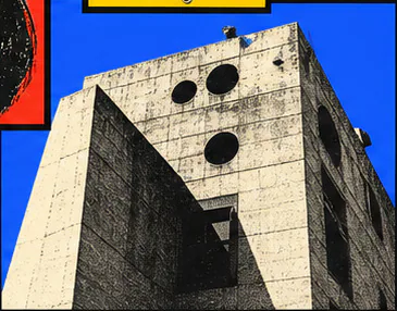 Angular concrete building against the sky