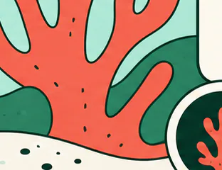 Abstract teal and blue visual representing a care handoff