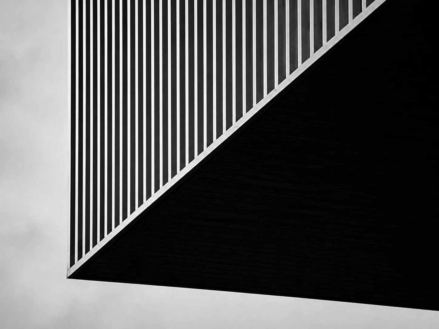 Abstract diagonal stair and vertical balusters