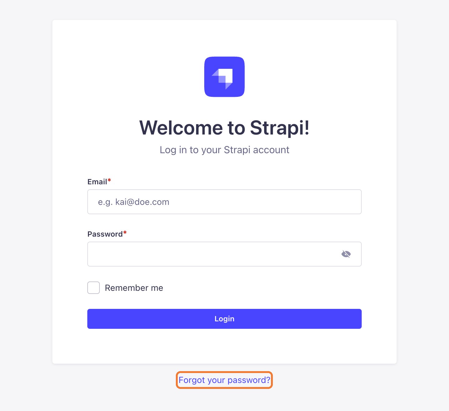The Forgot your password link on the login page