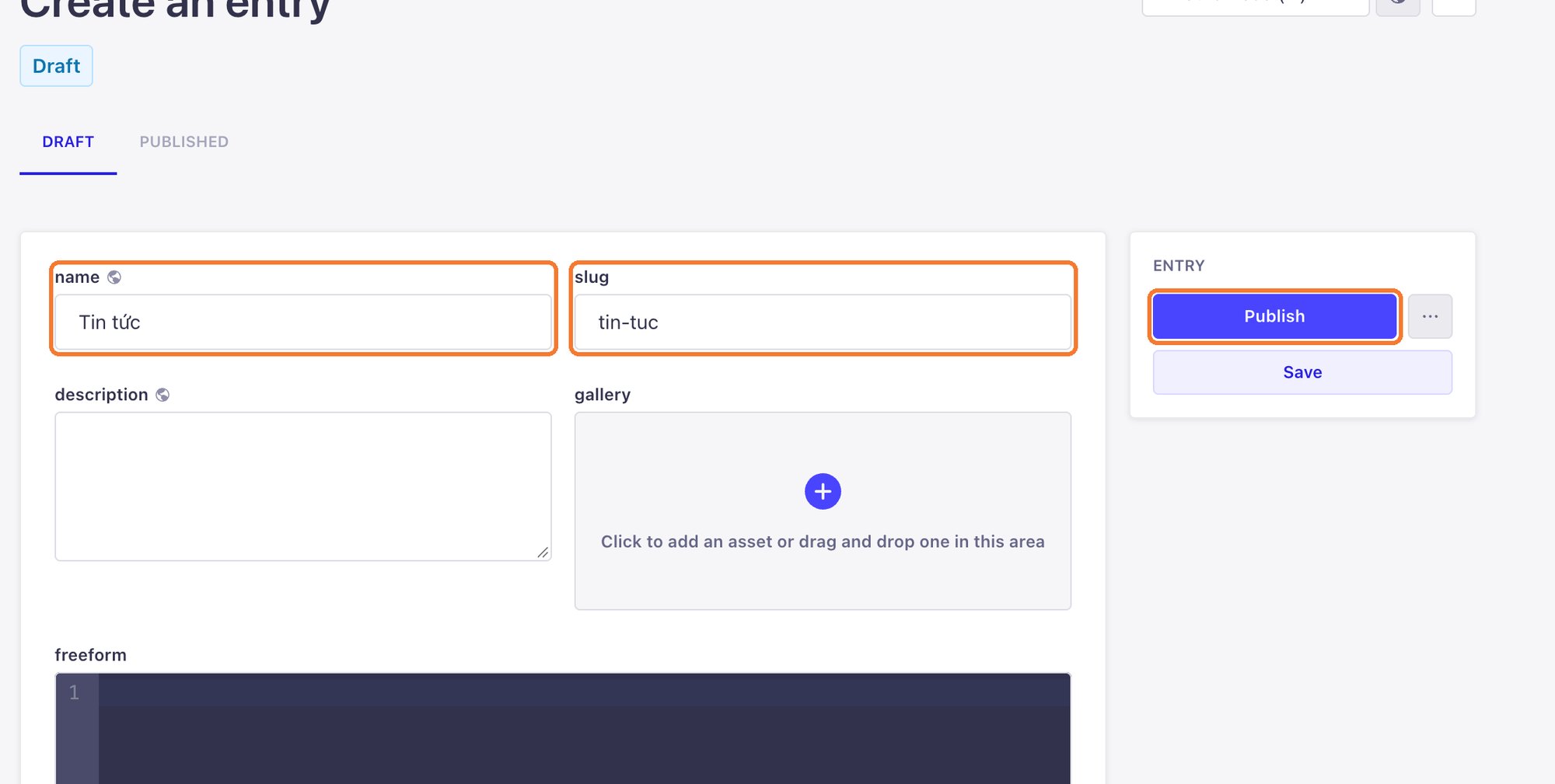 The category form