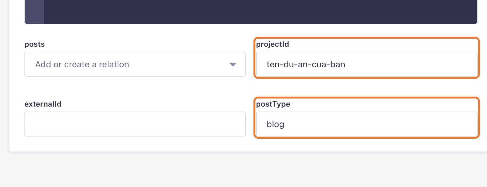 A category's projectId and postType