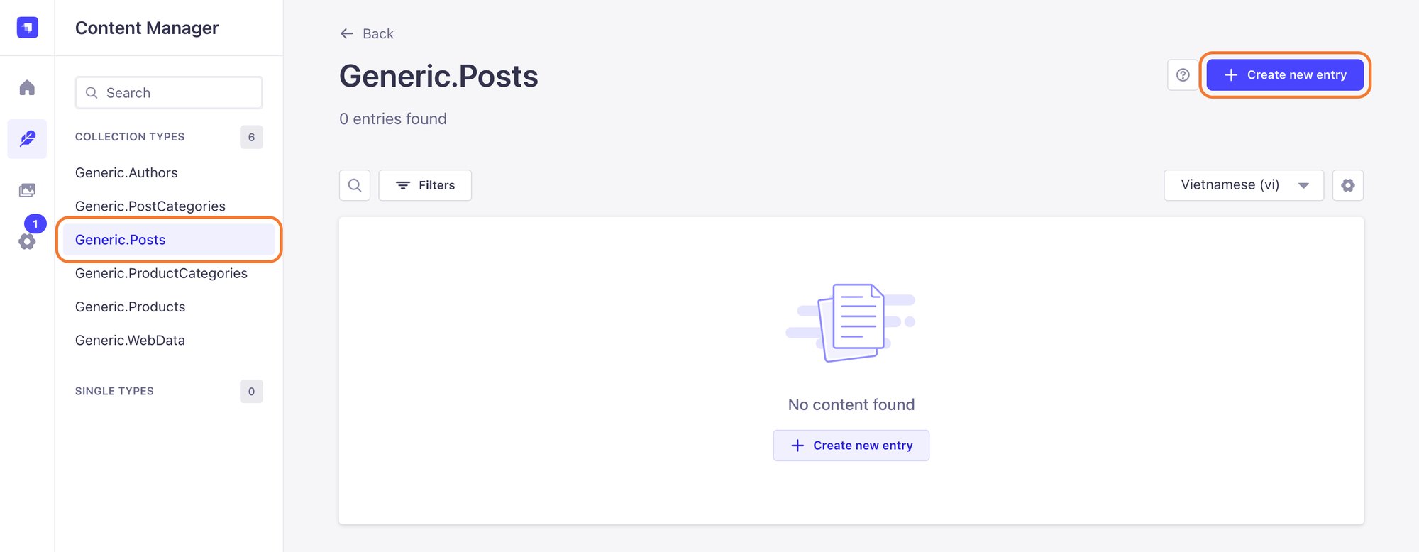 Posts list in the Content Manager