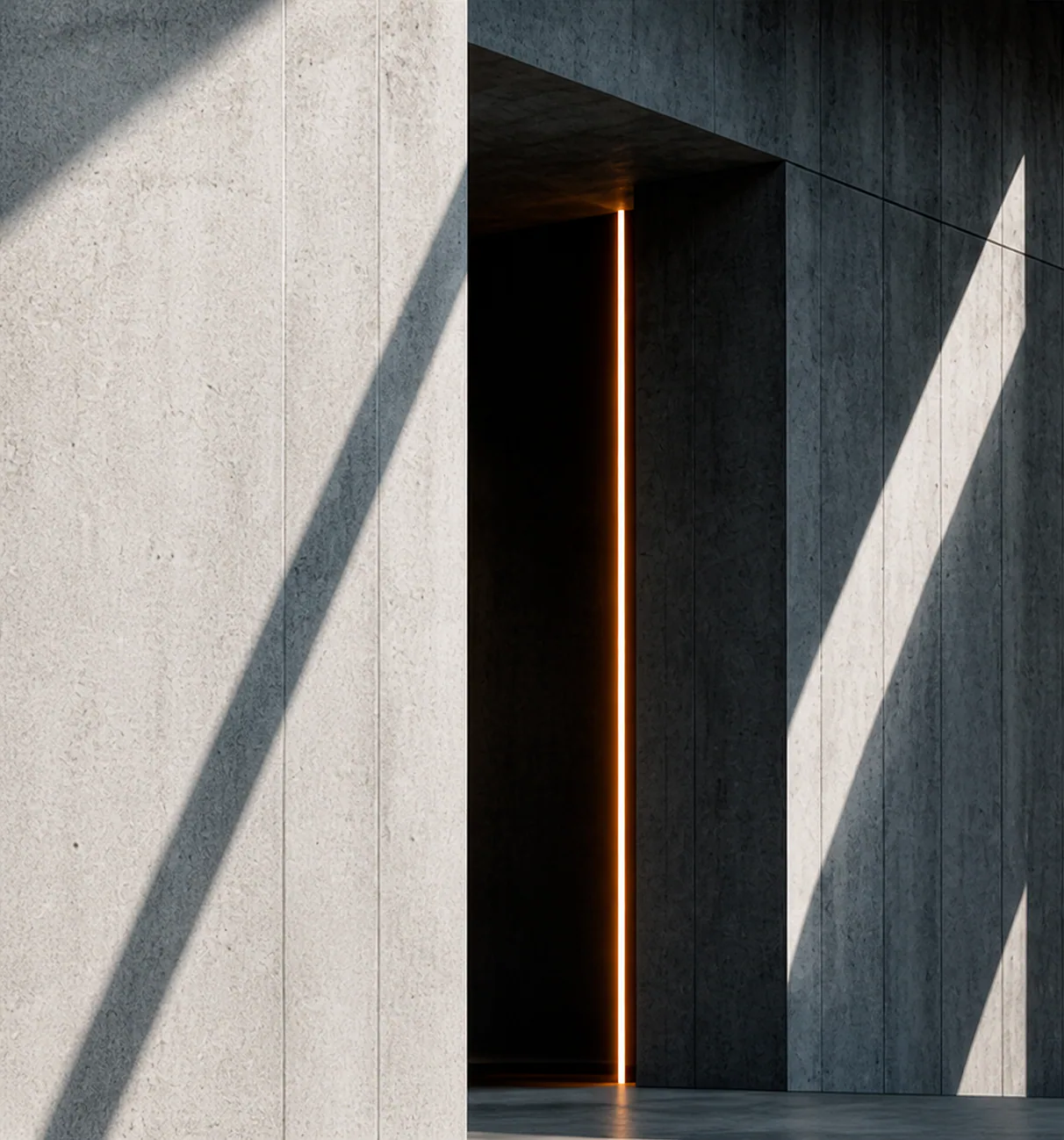 Light entering a precise architectural interior