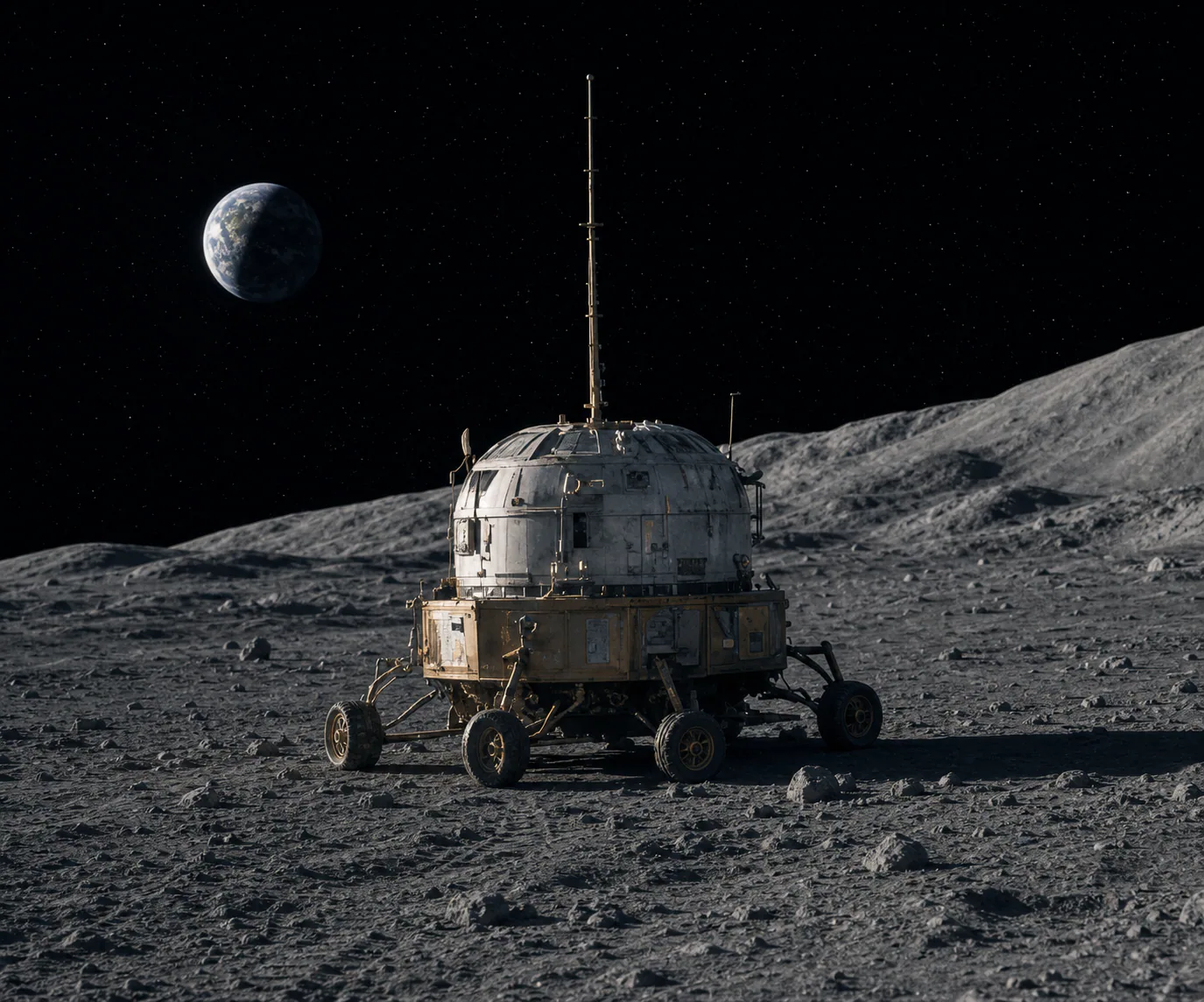 Lunar lander on the surface