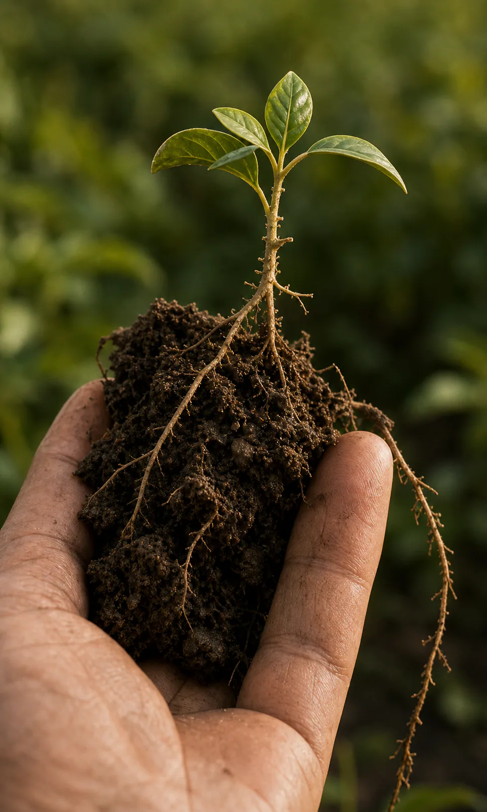 Close view of a leaf under crop-health inspection