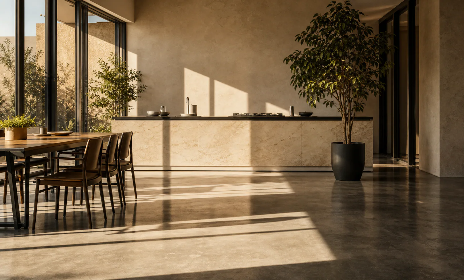 Freshly finished interior with clean surfaces